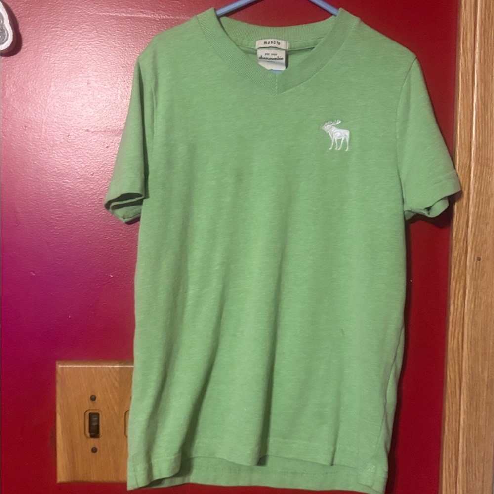 Abercrombie kids Green Short Sleeve T-Shirt with White Logo